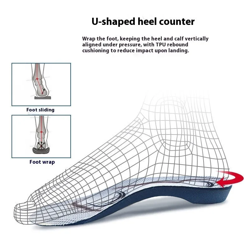 34 arch support plug-in flat foot orthopedic insole, blue background gray and pink, for men and women, neutral adult footwear