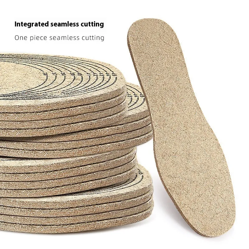 6.5mm thick wool carpet insole with slow pressure support and self-tailored fit for autumn winter use
