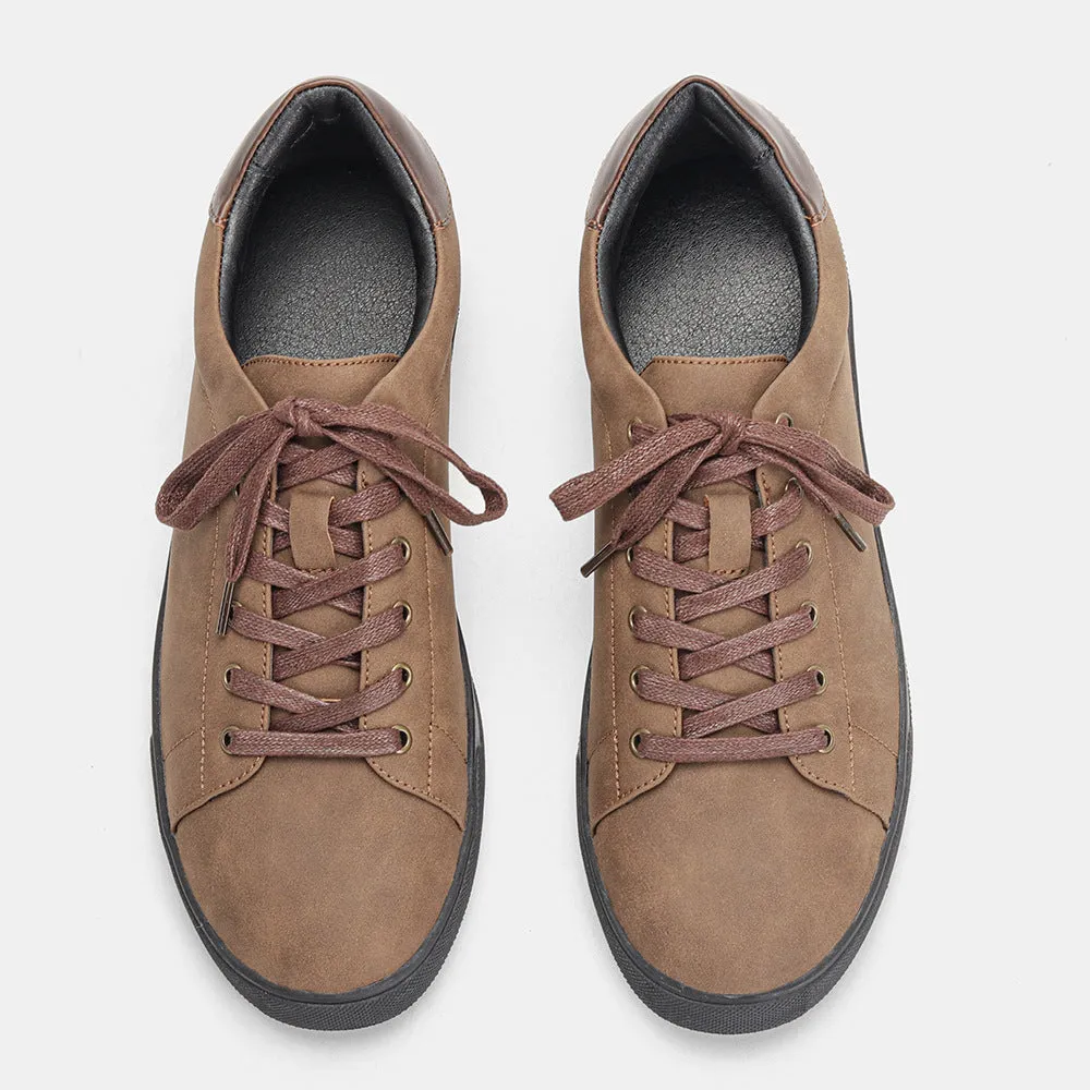 Men's casual pumps in colour KD4276, artificial PU upper with leather stitching, round toe, low flat heel