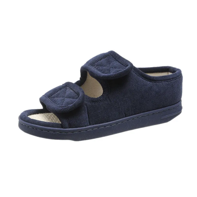 Breathable cloth sandals for elderly, open toe, rubber sole, solid colour, large size 48-49 yards
