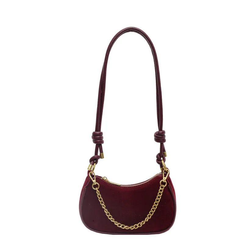 Minority Simple Frosted Small Square Crossbody Shoulder Bag in brown with horizontal shape and sewing line details