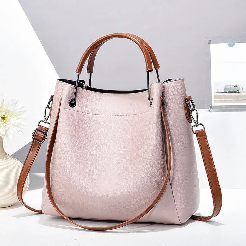 Women's PU rhombus quilted shoulder bag in beige with smooth polyester lining and compact 26x7x18cm size