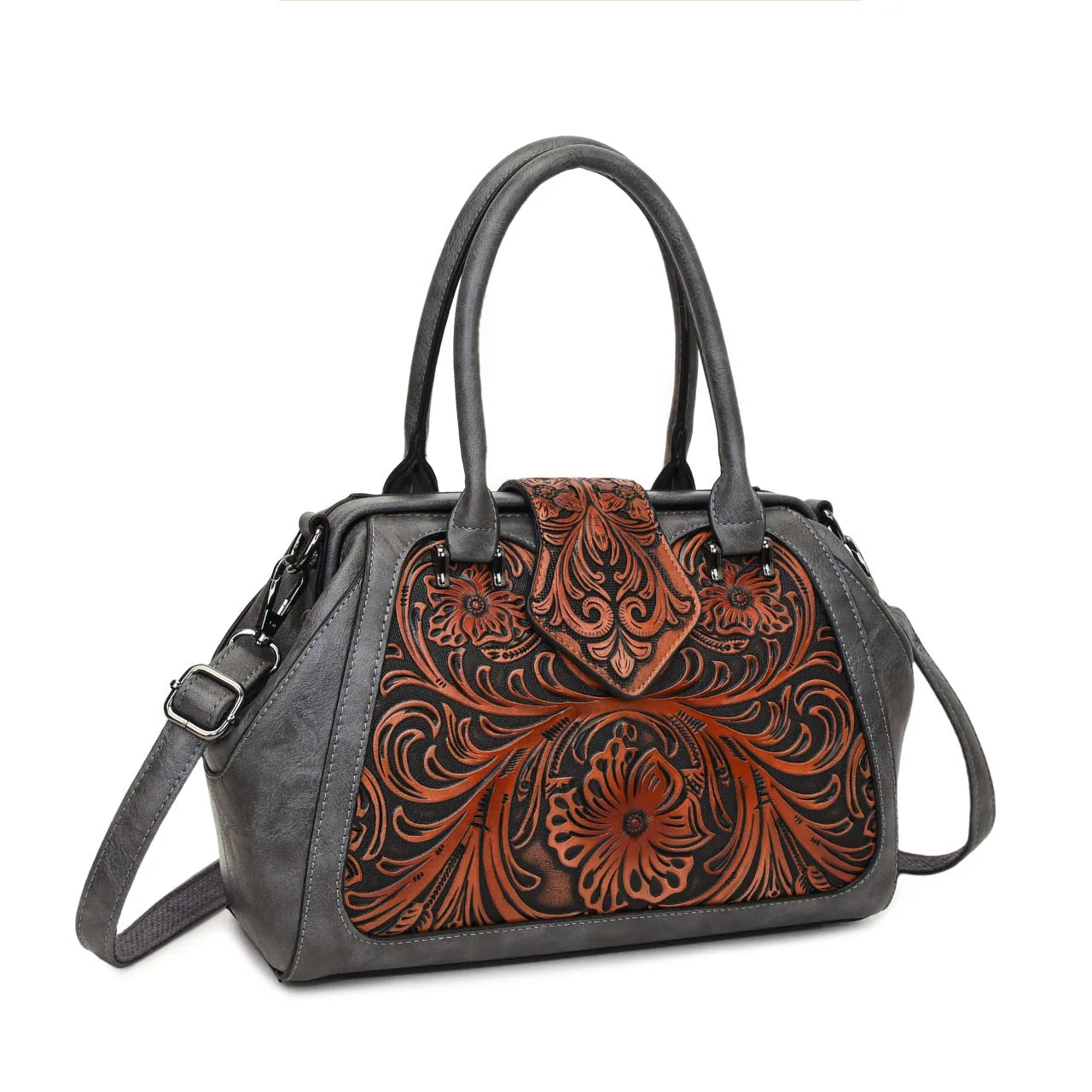 Handmade carved one-shoulder PU women's bag in beige with pillow shape and sandwich pocket