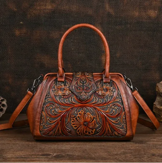 Handmade carved one-shoulder PU women's bag in beige with pillow shape and sandwich pocket