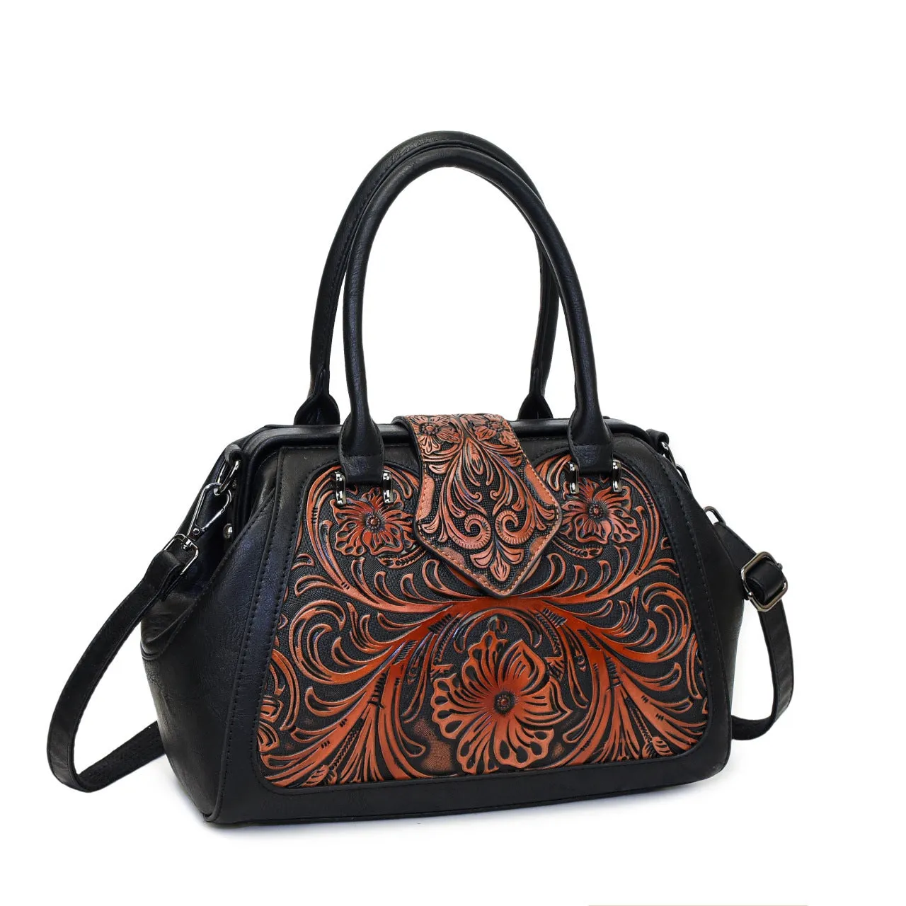 Handmade carved one-shoulder PU women's bag in beige with pillow shape and sandwich pocket