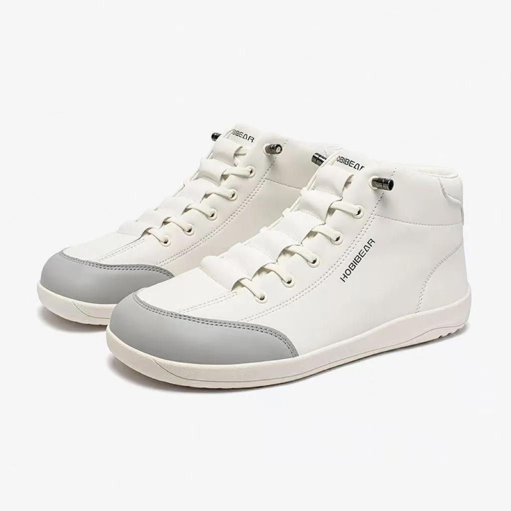 Wide toe slip-on flat shoes for women, rubber sole, front lace-up, available in multiple colours