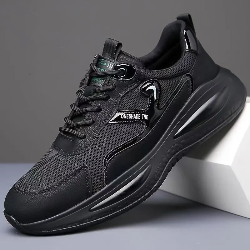 Men's leather casual white shoes low top outdoor mountaineering PVC sole front lace-up round toe solid colour