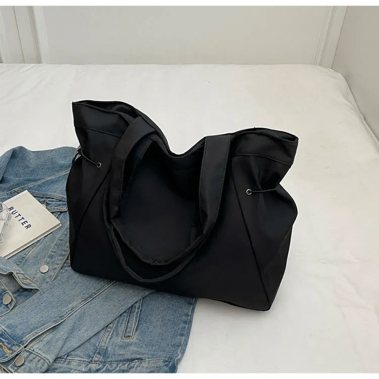 Soft folding Oxford cloth commuter tote bag in street trend style with shoulder strap