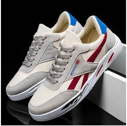 Men's Korean-style low-top canvas shoes, lace-up closure, rubber sole, plain pattern with car suture detail, available in sizes 39-44