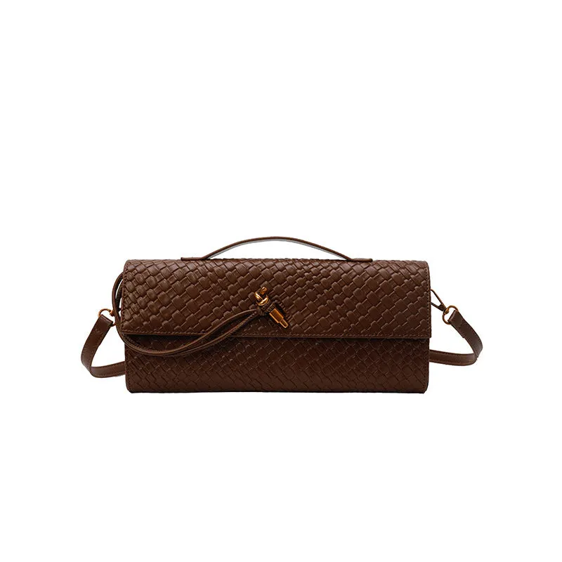Retro PU leather shoulder messenger bag in hard construction with single strap and polyester lining, multiple colour options.