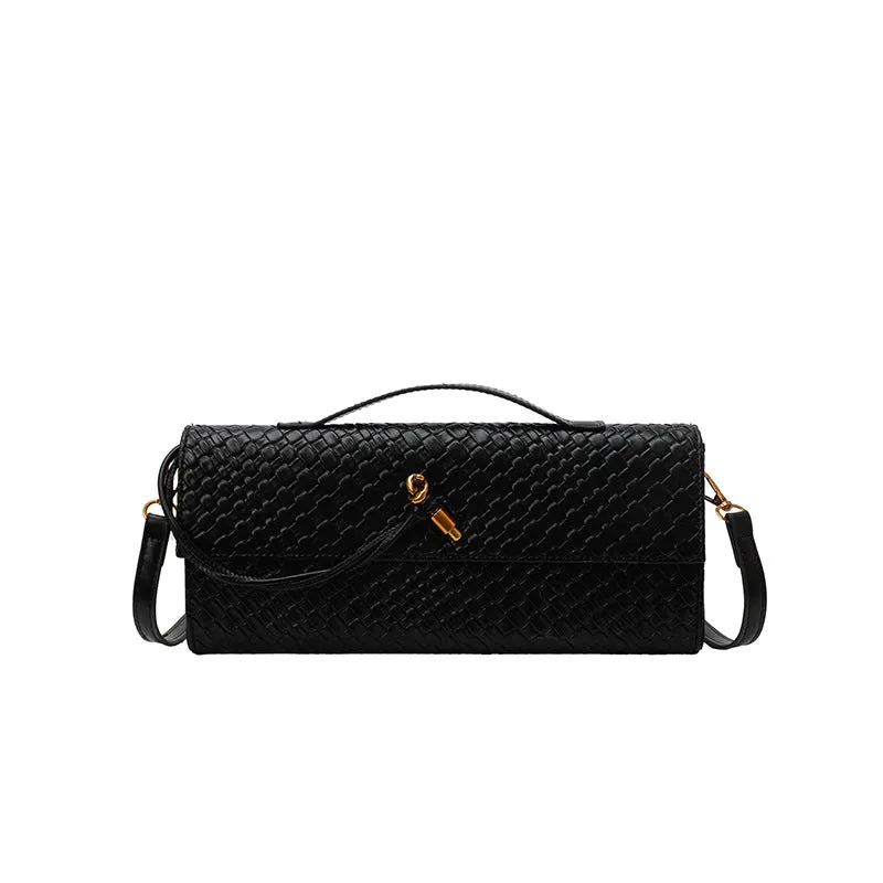 Retro PU leather shoulder messenger bag in hard construction with single strap and polyester lining, multiple colour options.