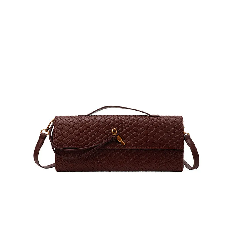 Retro PU leather shoulder messenger bag in hard construction with single strap and polyester lining, multiple colour options.
