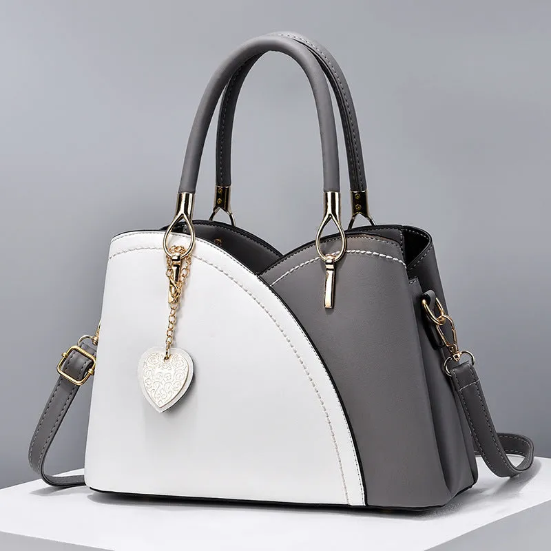 Women's PU crossbody bag with sandwich pocket in black, street trend style