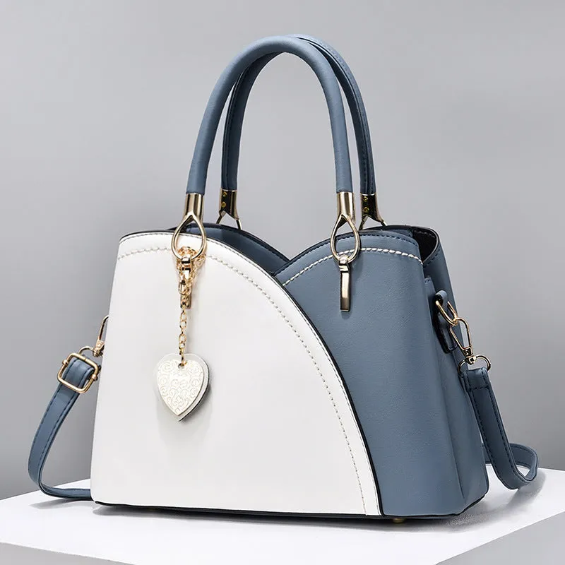 Women's PU crossbody bag with sandwich pocket in black, street trend style