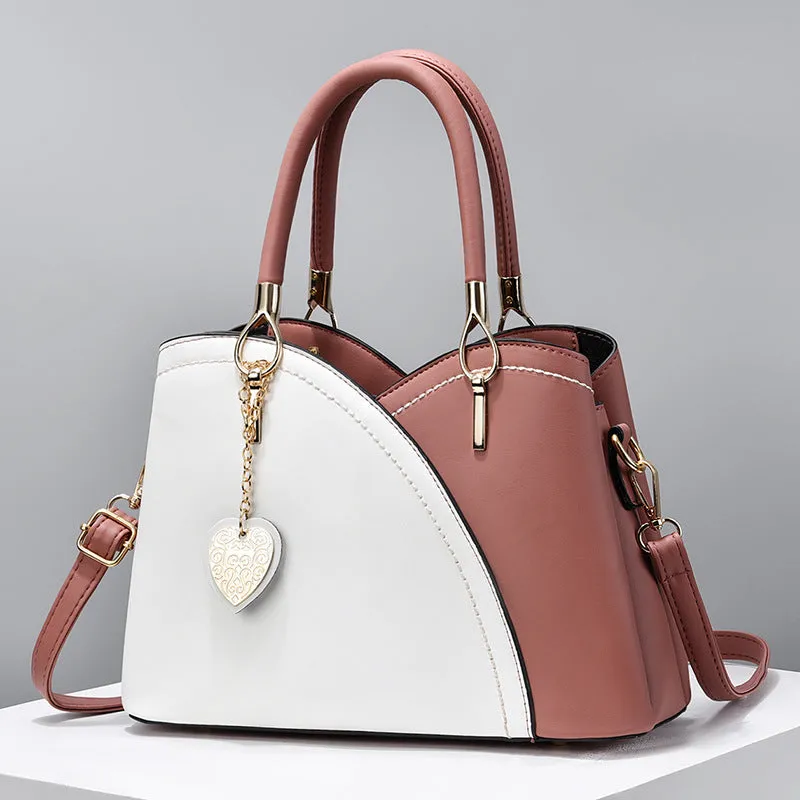 Women's PU crossbody bag with sandwich pocket in black, street trend style