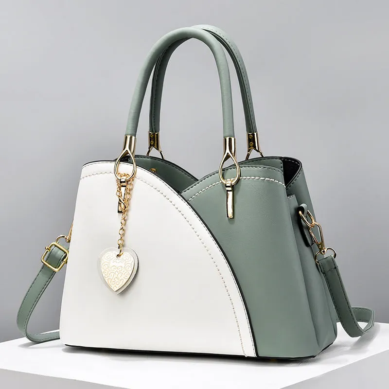 Women's PU crossbody bag with sandwich pocket in black, street trend style