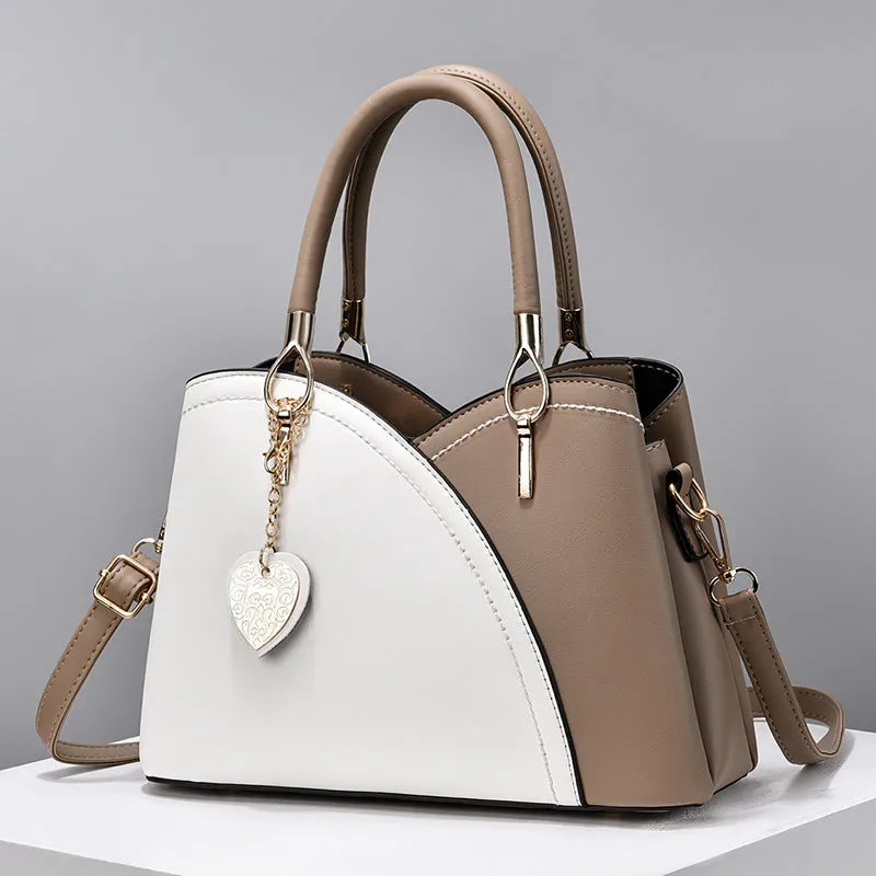 Women's PU crossbody bag with sandwich pocket in black, street trend style
