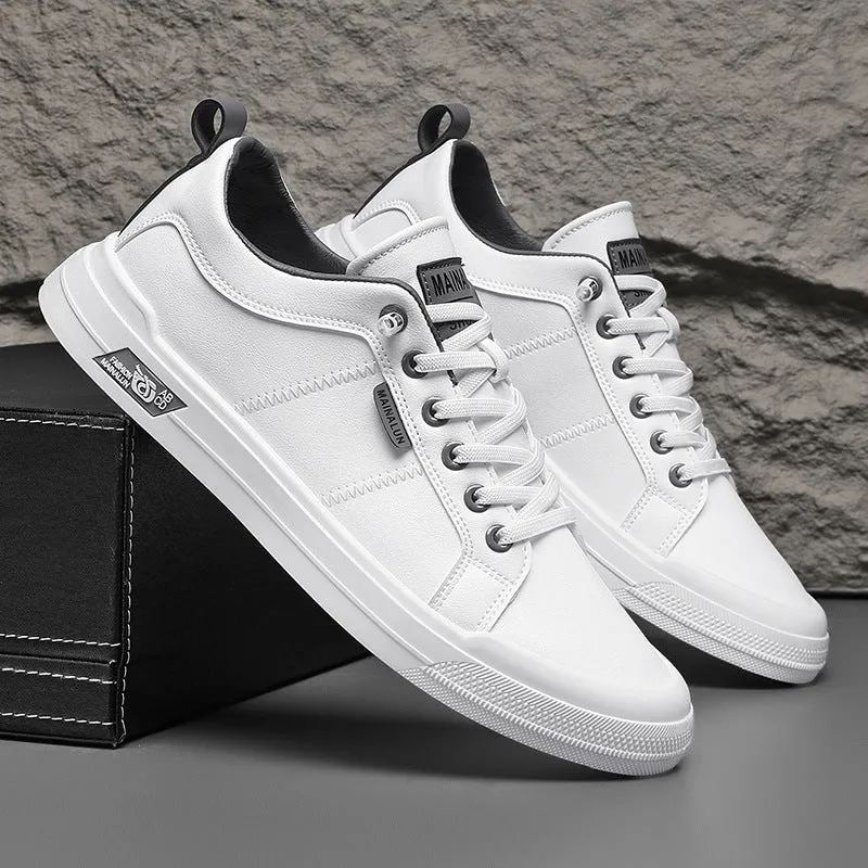 Men's soft bottom casual plus size sneakers in black with breathable mesh lining and round toe design