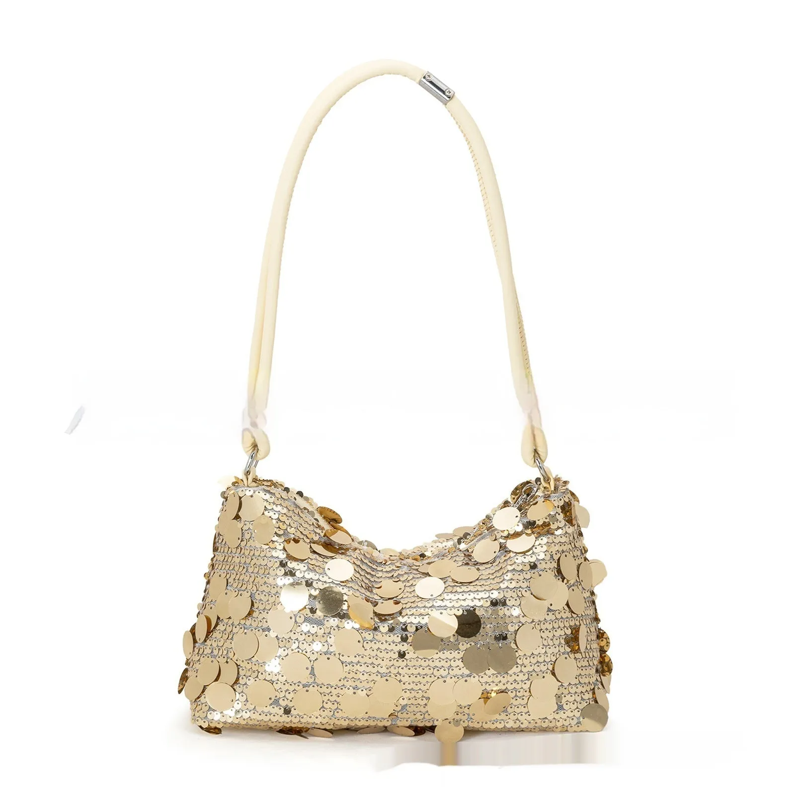 Women's polyester crossbody bag in black with sandwich pocket and single shoulder strap