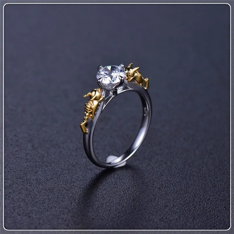 Black gold copper crown design crystal ring for cosplay and unisex festival jewellery.