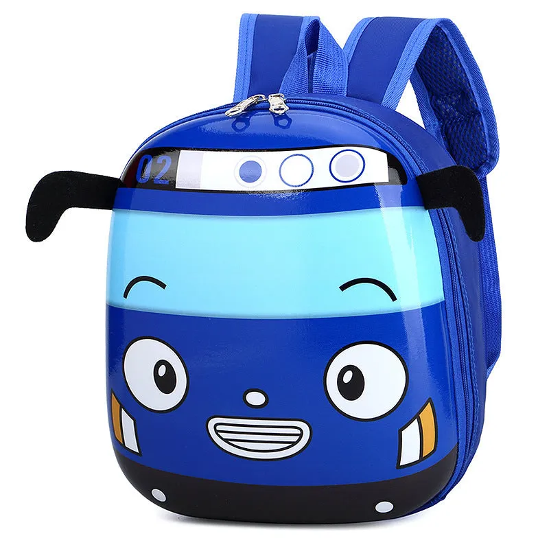 Cartoon cute EVA school bag for young children, small lightweight backpack in blue, green, red, yellow