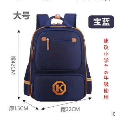Children's schoolbag in black with English wind reducing design, multiple compartments, and adjustable straps
