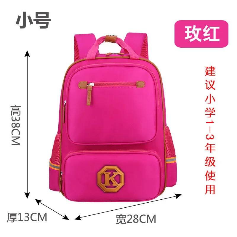 Children's schoolbag in black with English wind reducing design, multiple compartments, and adjustable straps