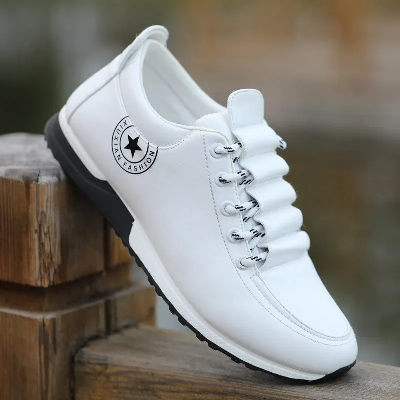 Non-slip leather sailing shoes with lace-up closure available in multiple colours for spring season use