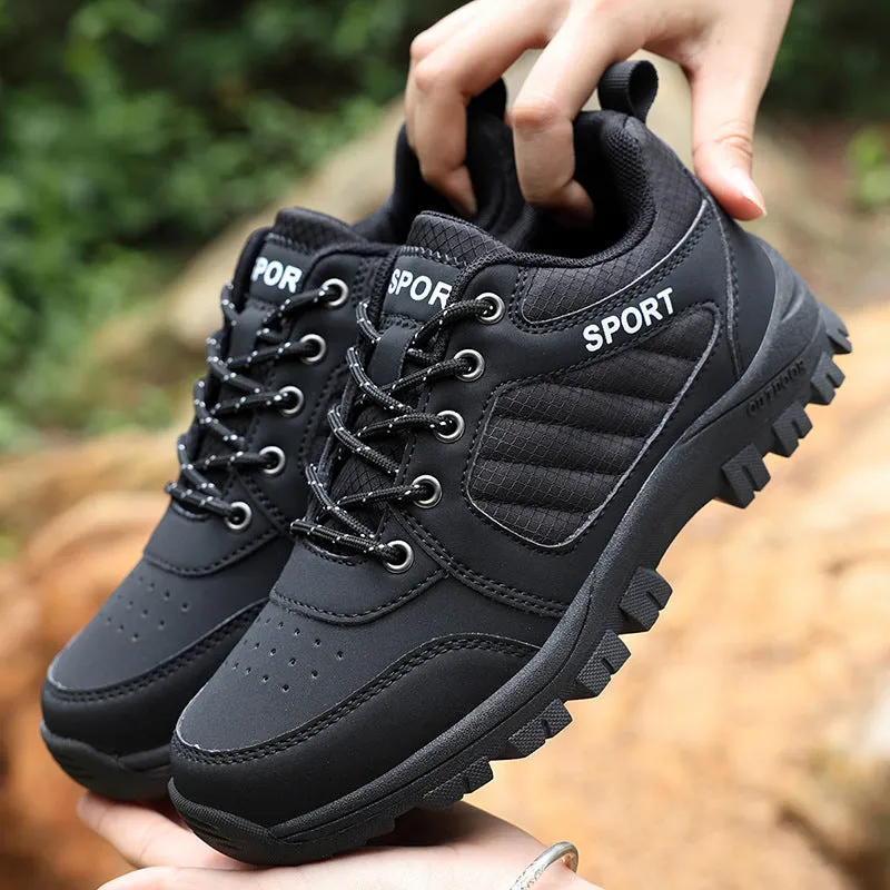 Women's outdoor leisure non-slip sneakers with rubber sole, artificial leather upper, available in army green, black, dark grey, sizes 36-42