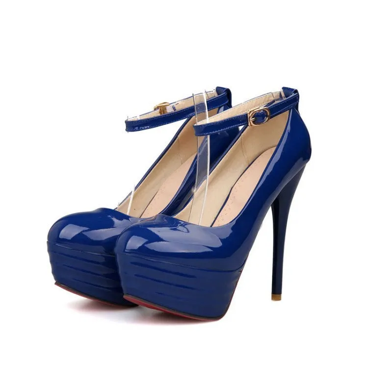 Women's dance high heels stiletto heel round toe shallow mouth artificial PU plain colour