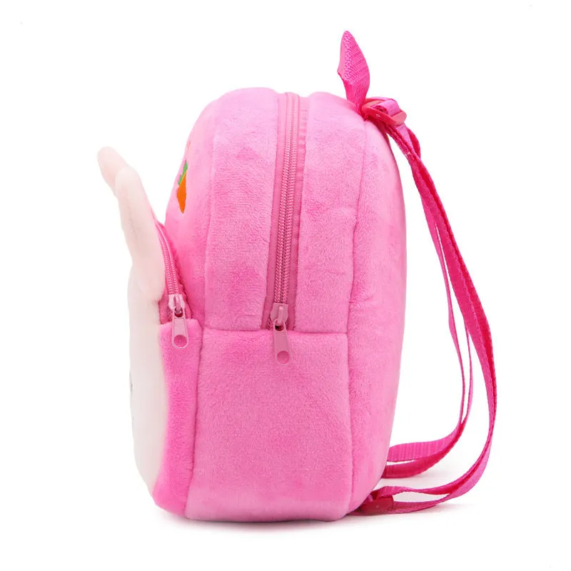Soft plush backpack with cartoon Radish Rabbit design, small size, anime pattern, polyester lining