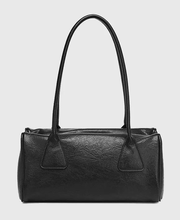 PU shoulder underarm bag, horizontal square shape, 32x16x15 cm, with zipper pocket and double shoulder straps