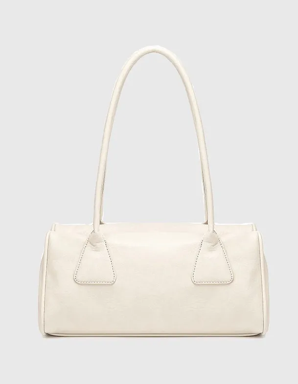 PU shoulder underarm bag, horizontal square shape, 32x16x15 cm, with zipper pocket and double shoulder straps