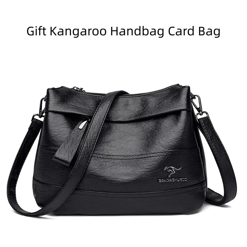 Soft PU leather shoulder messenger bag for women, urban simplicity style, multiple colours including black and yellow