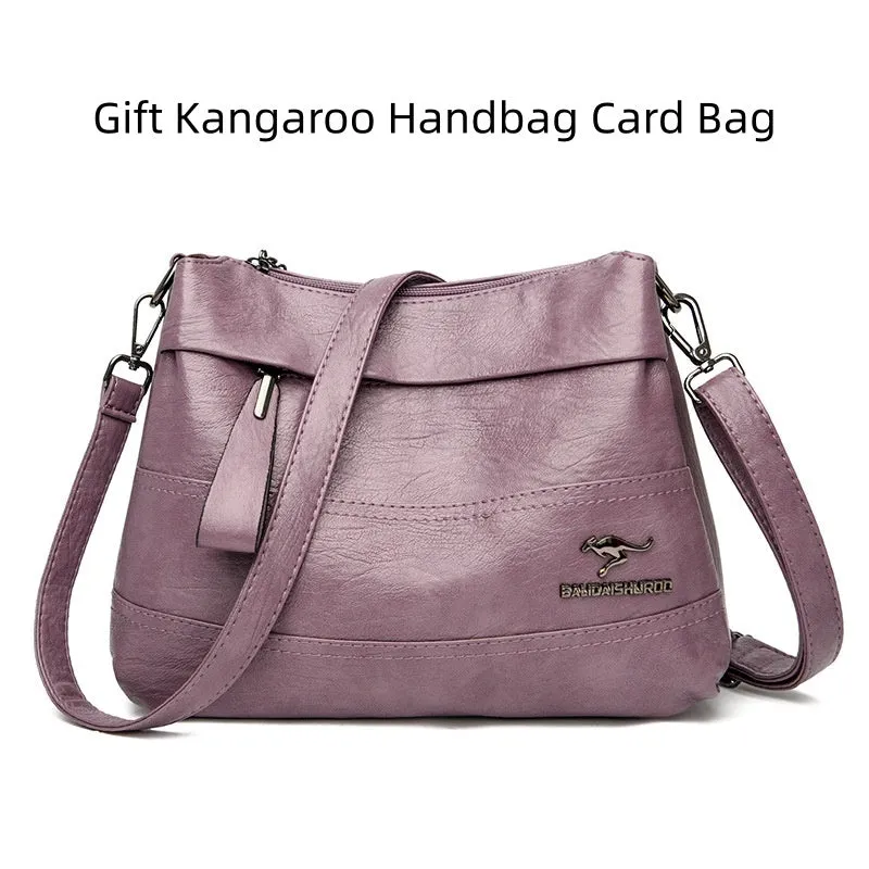 Soft PU leather shoulder messenger bag for women, urban simplicity style, multiple colours including black and yellow