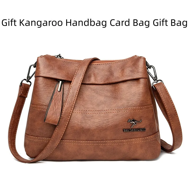 Soft PU leather shoulder messenger bag for women, urban simplicity style, multiple colours including black and yellow