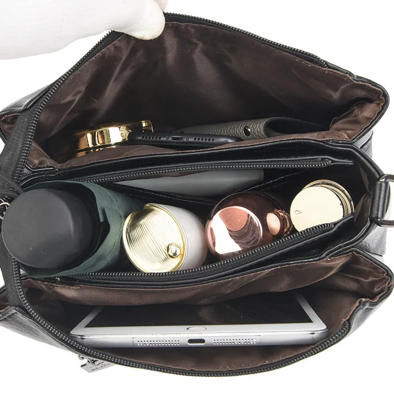Soft PU leather shoulder messenger bag for women, urban simplicity style, multiple colours including black and yellow
