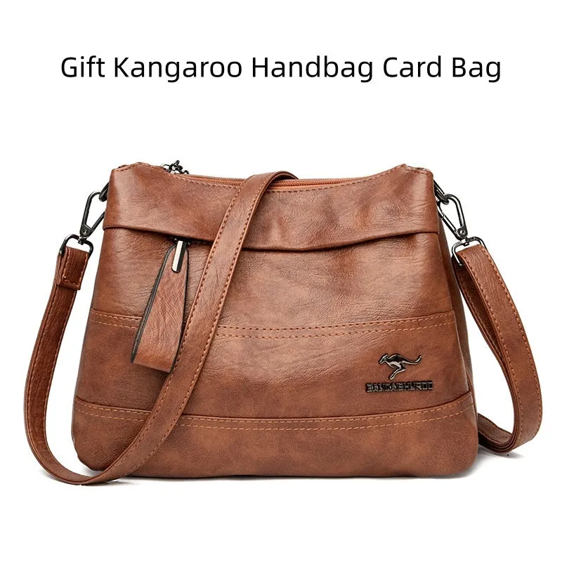 Soft PU leather shoulder messenger bag for women, urban simplicity style, multiple colours including black and yellow
