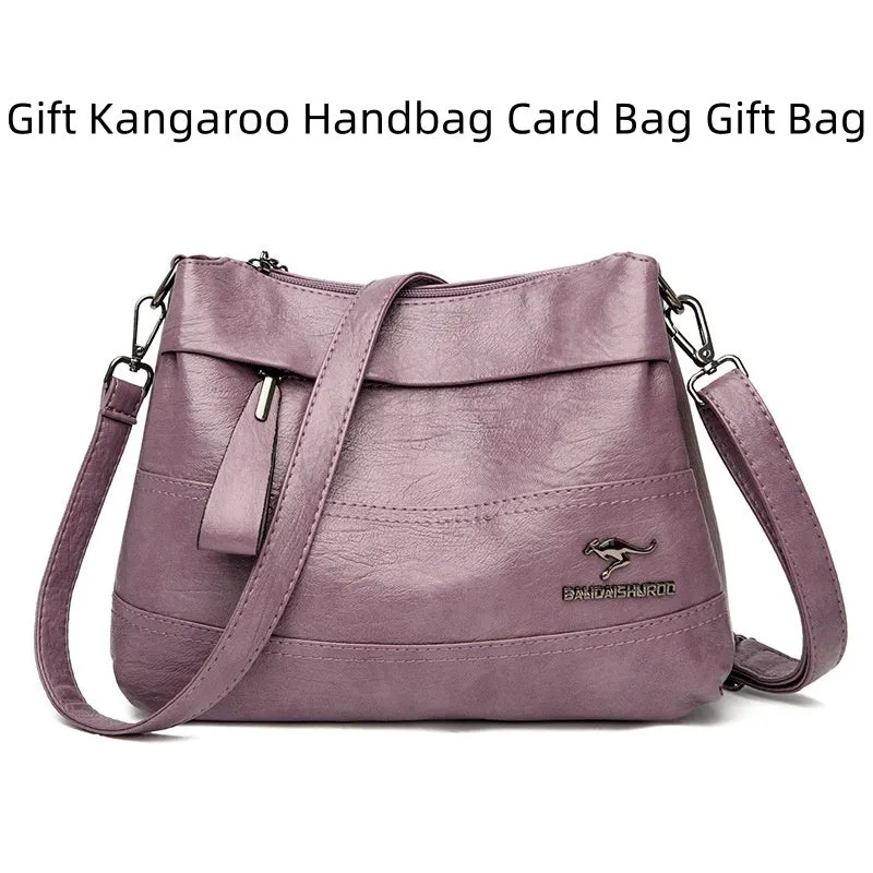 Soft PU leather shoulder messenger bag for women, urban simplicity style, multiple colours including black and yellow