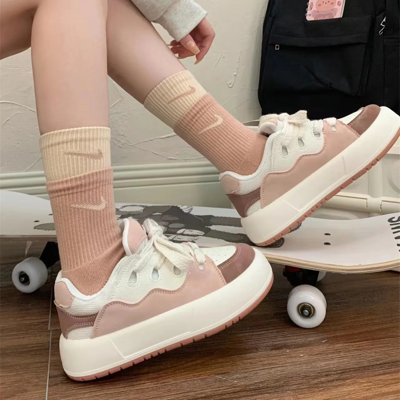 Green women's casual shoes with flat heel and round toe design showing pu mesh upper material