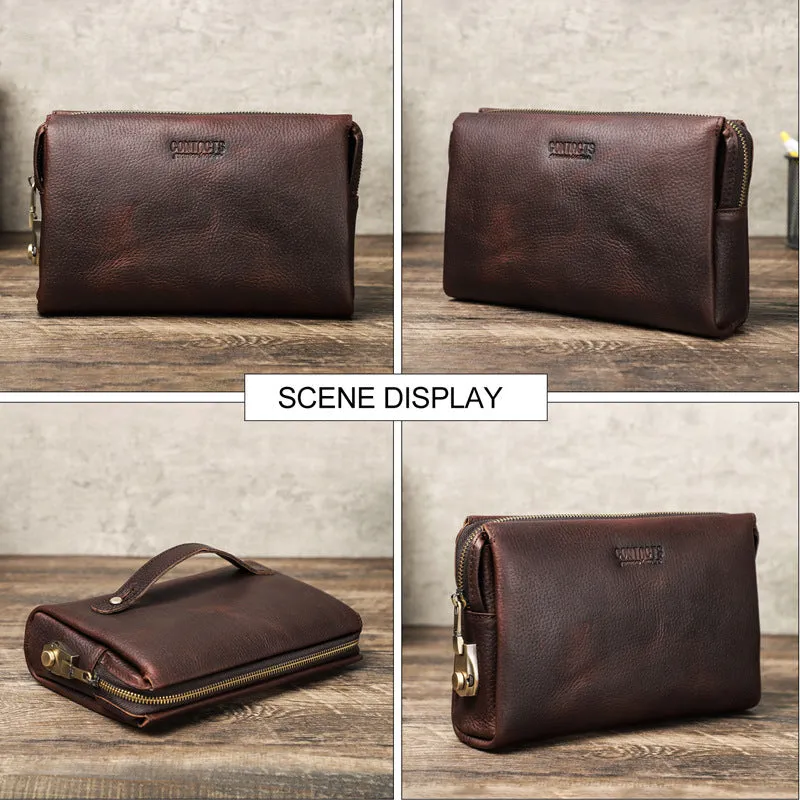 Black Angel first layer cattlehide leather men wallet in black solid colour with card slots