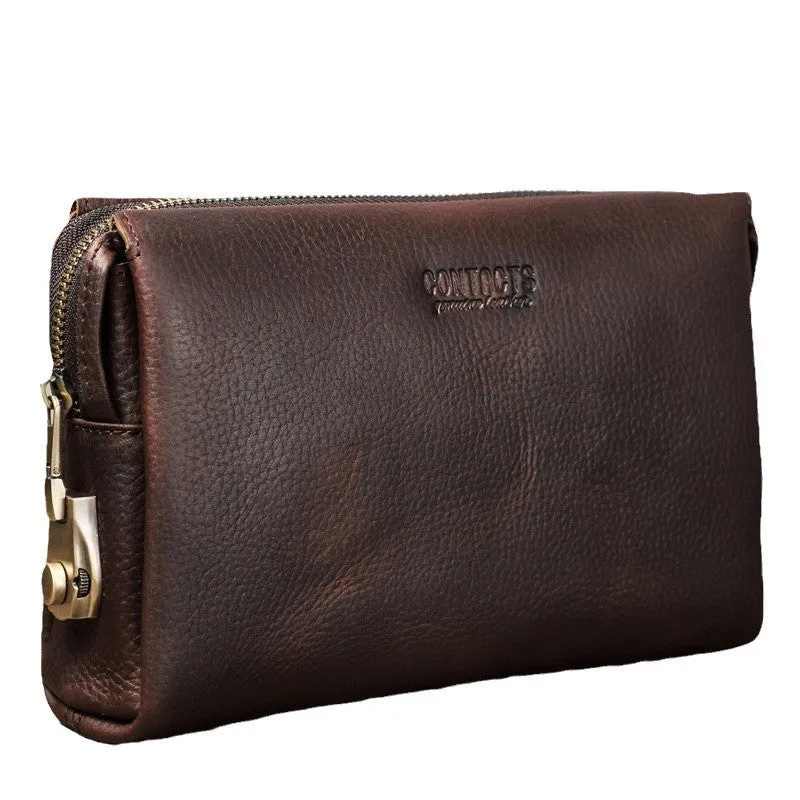 Black Angel first layer cattlehide leather men wallet in black solid colour with card slots