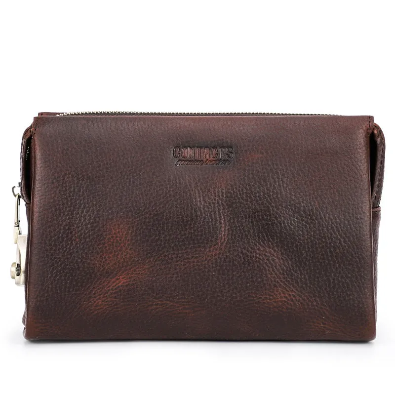 Black Angel first layer cattlehide leather men wallet in black solid colour with card slots