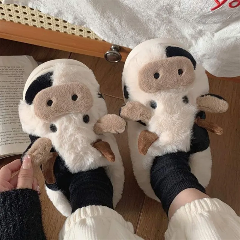 Women's cotton platform slippers with non-slip PVC sole, sweet style, indoor home footwear