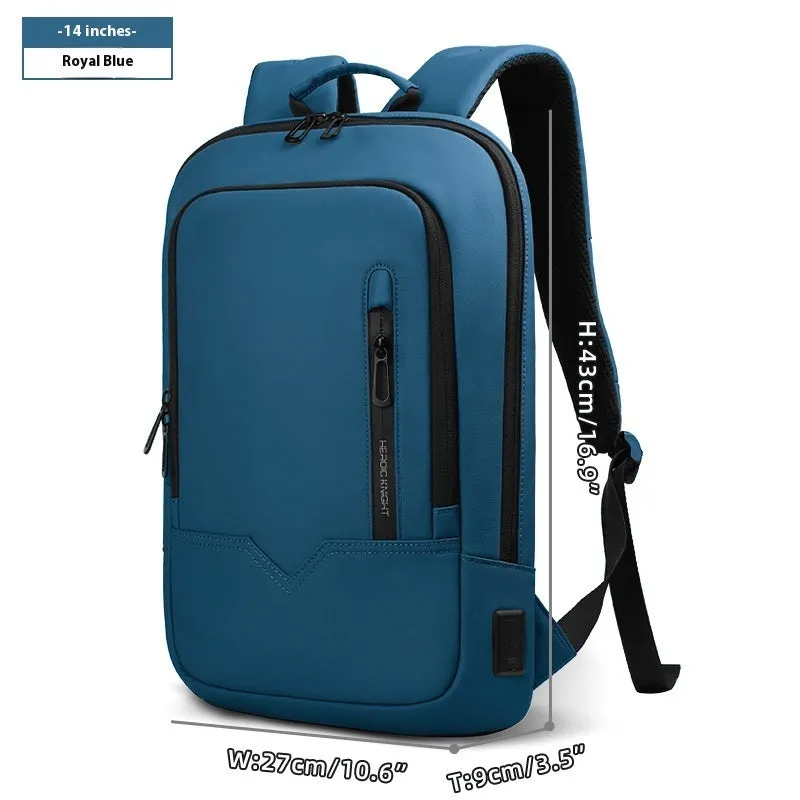 Lightweight small polyester commuter backpack with USB port, shown in a solid colour.