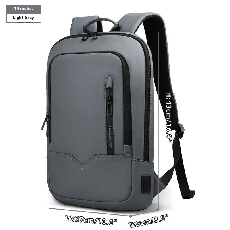 Lightweight small polyester commuter backpack with USB port, shown in a solid colour.
