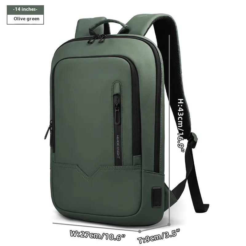 Lightweight small polyester commuter backpack with USB port, shown in a solid colour.