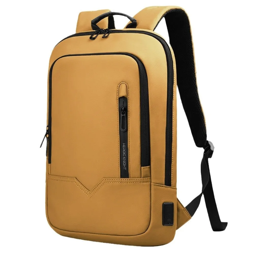 Lightweight small polyester commuter backpack with USB port, shown in a solid colour.