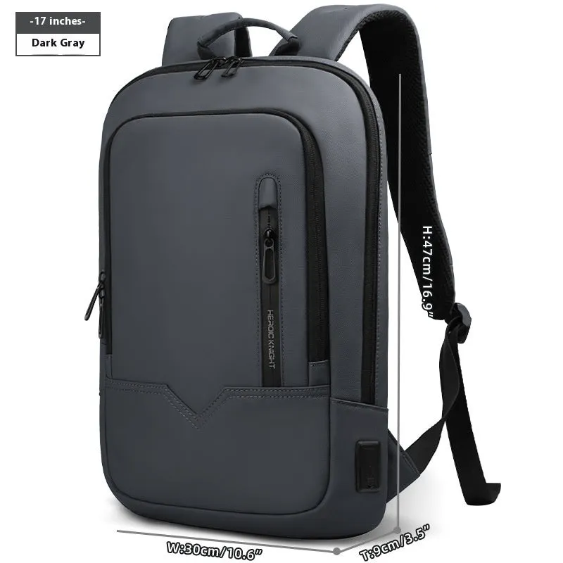 Lightweight small polyester commuter backpack with USB port, shown in a solid colour.