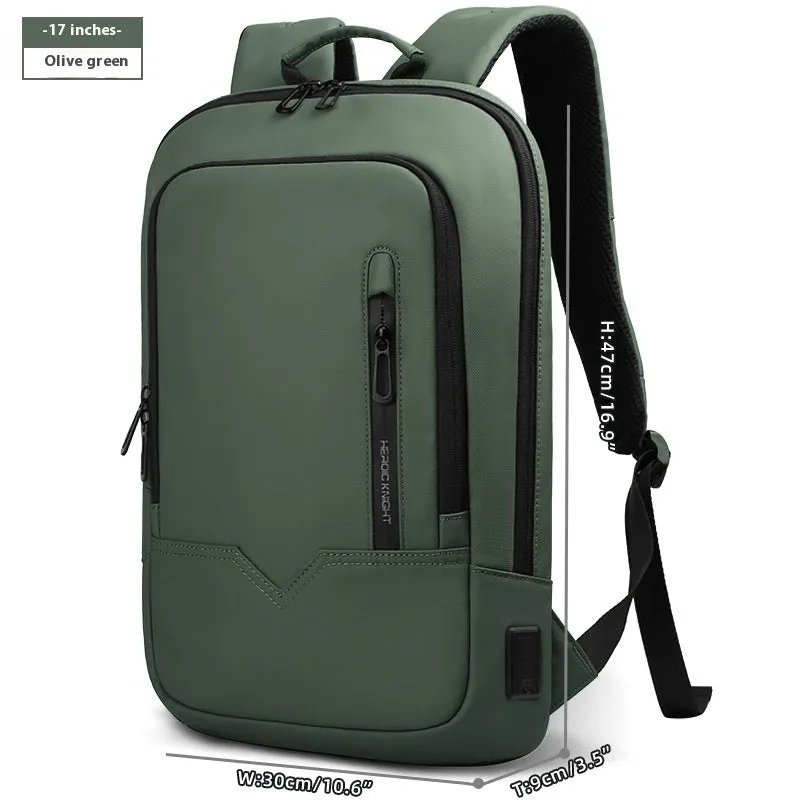 Lightweight small polyester commuter backpack with USB port, shown in a solid colour.